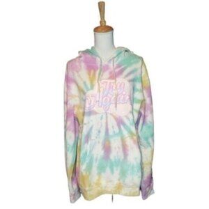 BSR By Samii Ryan Tie Dye Try Again Cloud Kangaroo Pocket Hoodie Pastel Medium